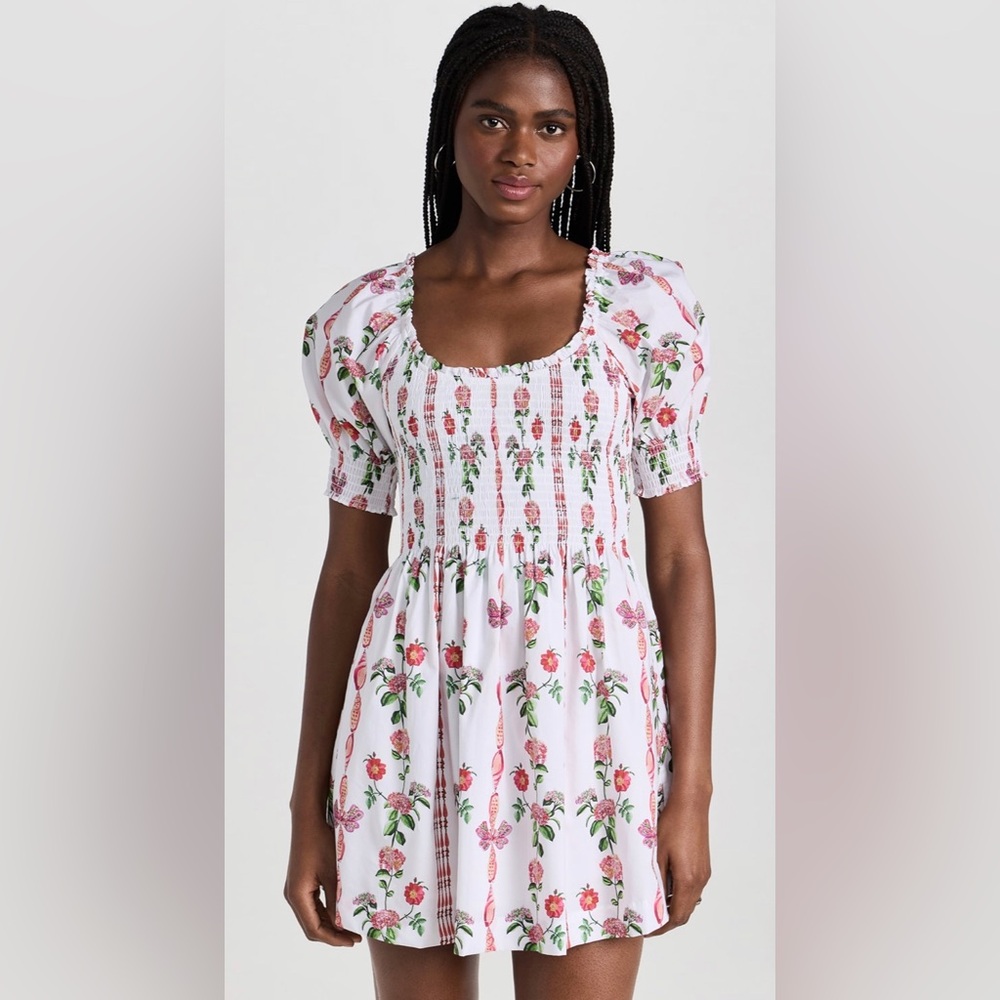 NWT Hill House Home The Naia Nap Dress in Red Shell Vine Stripe